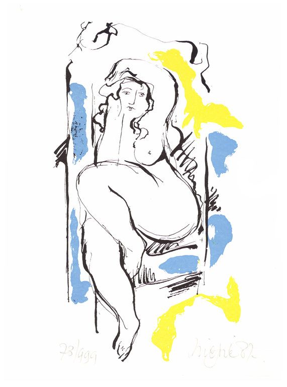 Nic Jonk - Élegance - Gesigneerde zeefdruk - 1987 verkocht voor € 35!