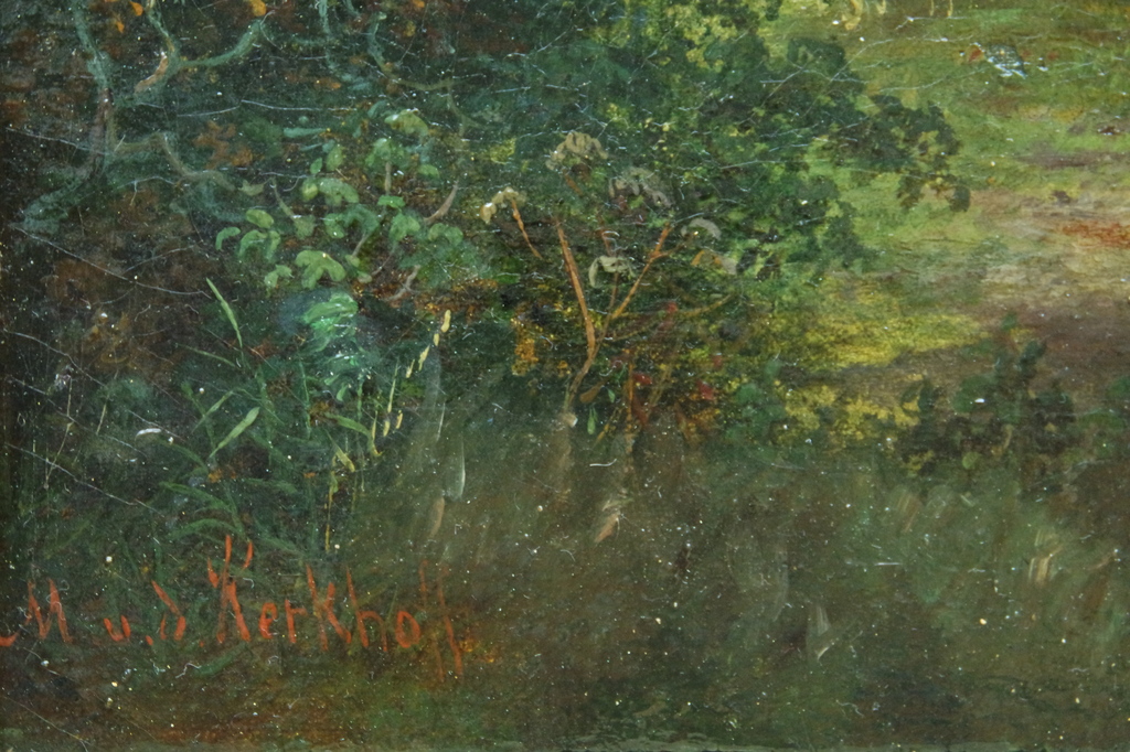 Maurits Ernest van den kerkhoff (1830-1908) - olieverf op doek - man in het bos kopen? Bied vanaf 940!