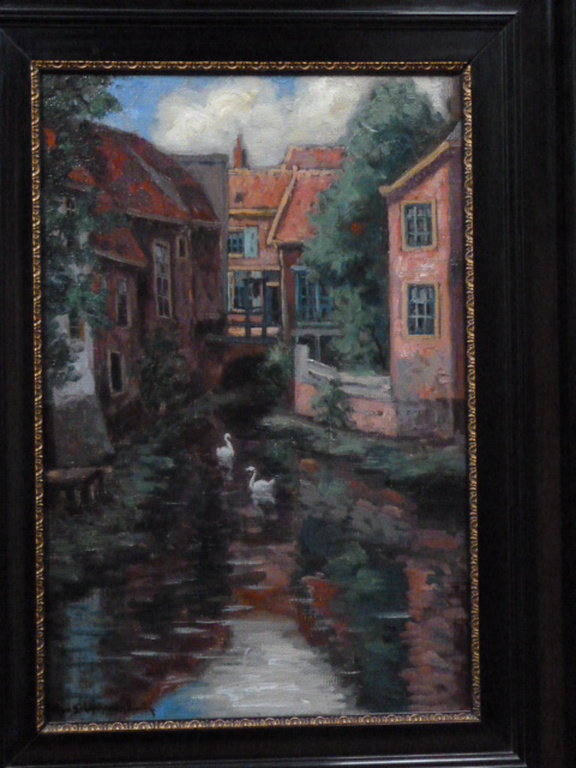 Willy van Schoonhoven van Beurden - olieverf - Zuidsingel te Amersfoort verkocht voor € 75!