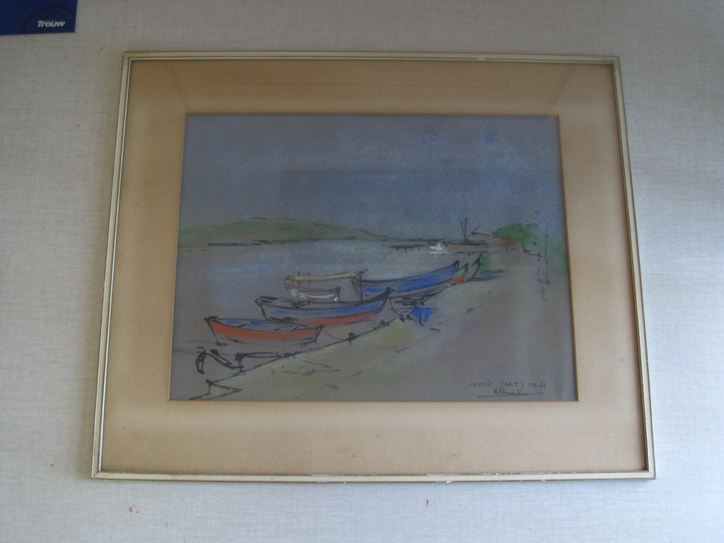 Fraaie pastel "bootjes bij Izmit Turkije"gesign W. Vermeulen 7 / 5 1966  kopen? Bied vanaf 1!