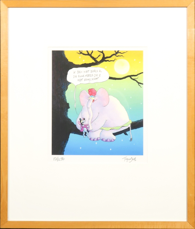 Toon van Driel: Giclee, Olifant - Ingelijst kopen? Bied vanaf 35!