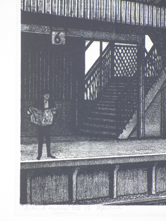 Ed van Zanden, Suburb Station London, Litho 1971 kopen? Bied vanaf 40!