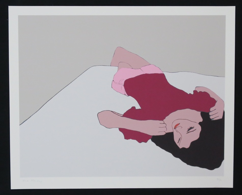 Lot met 3 piezografien van Una Henry: Girl on bed kopen? Bied vanaf 1!