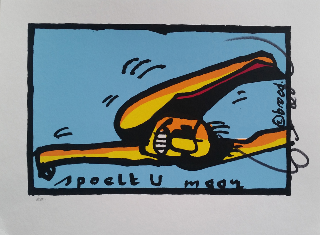 Opruiming, zeefdruk van Herman Brood - Spoelt u maar verkocht voor € 40!