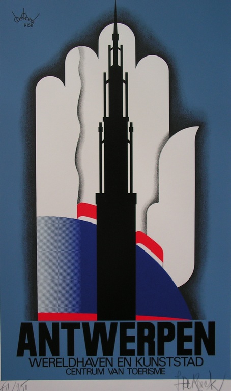 Lucien de Roeck - zeefdruk - Antwerpen, wereldhaven en kunststad kopen? Bied vanaf 75!
