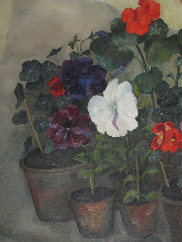 GROOT Nieuwe Zakelijkheid olievrf "stilleven kamerplanten" Willy Fleur 1888-1967 kopen? Bied vanaf 1!
