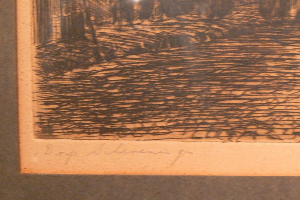 Martin van Waning (1887-1972) -- Ets -- Dorp Scheveningen kopen? Bied vanaf 30!