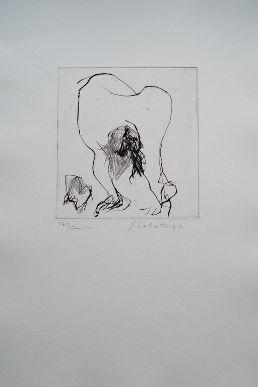 Ger Lataster abstracte ets gesigneerd - 1990 - oplage 17 ex. kopen? Bied vanaf 125!