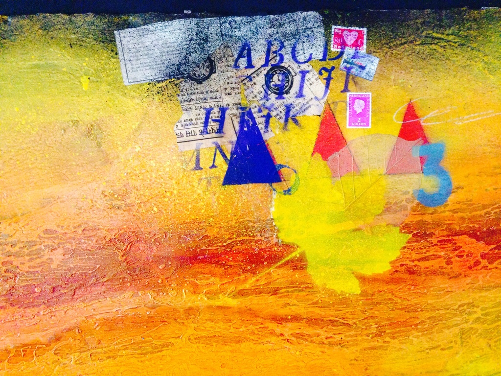 Theo koster, gemengde techniek, fly me to the moon kopen? Bied vanaf 1!