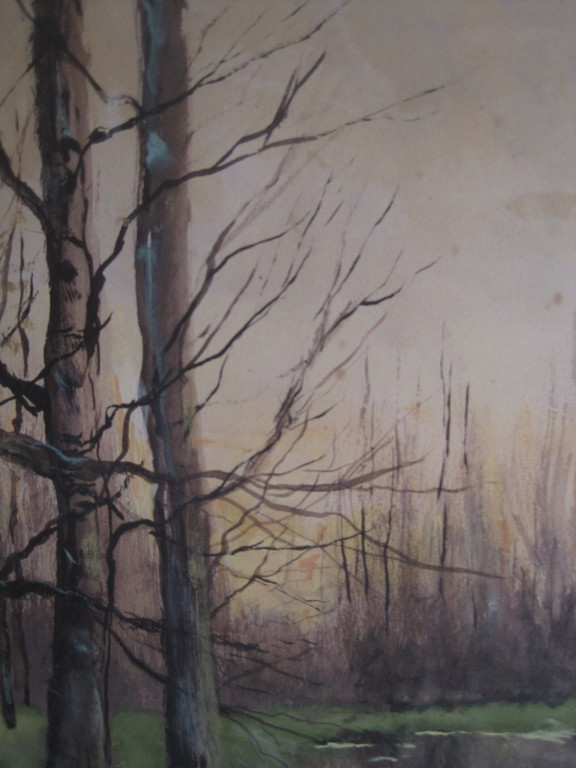 Mooi oud aquarel "Boslandschap bij invallende avond" gesigneerd w. Mauve  kopen? Bied vanaf 1!