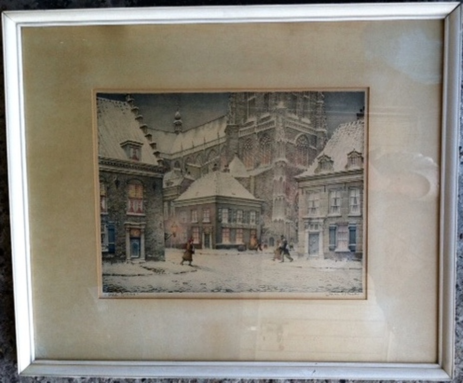 Prachtige litho JAN STRUBE - 1892-1985 van oud Breda 64 X 53 cm = gesigneerd verkocht voor € 50!