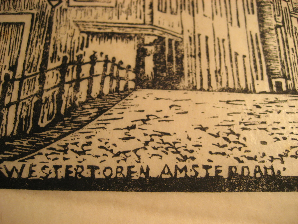Jac de Beer 2x  Houtdruk Westertoren Amsterdam en Oud Poortje kopen? Bied vanaf 1!