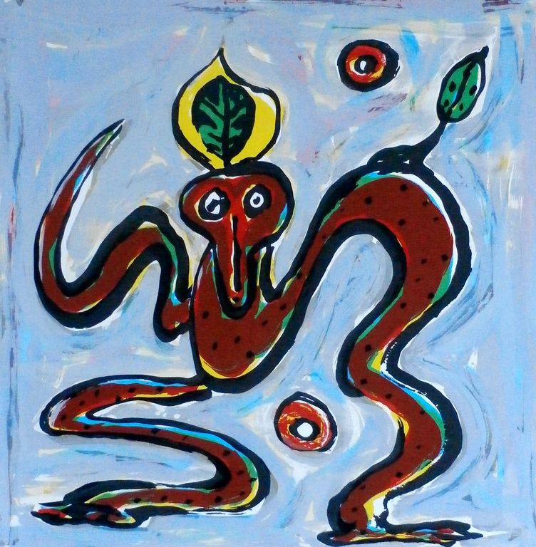 Alphons Freymuth - zeefdruk: Slangen - 1987 verkocht voor € 40!