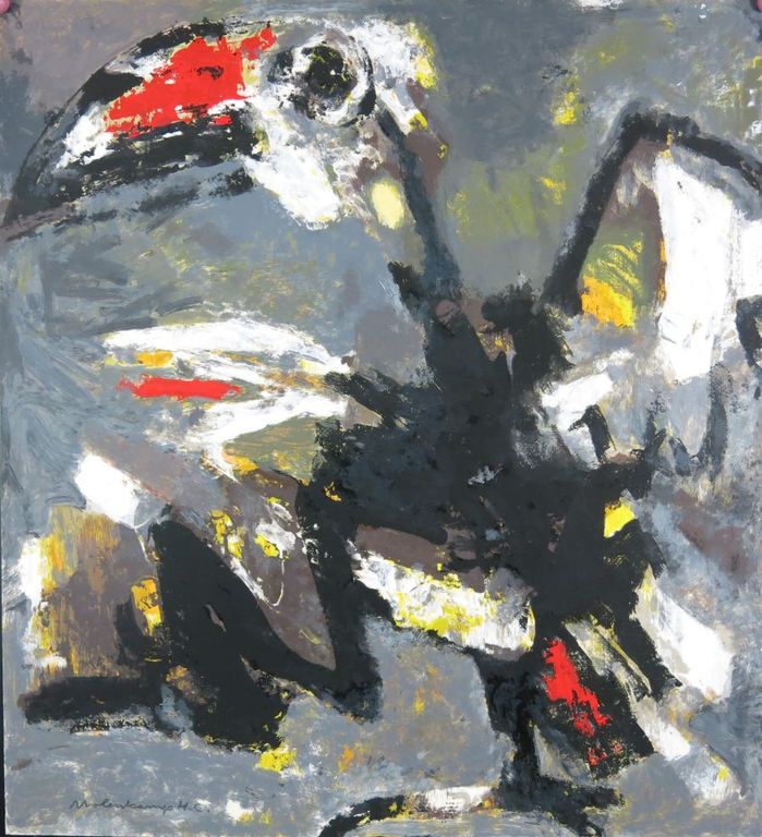 Nico Molenkamp: Zeefdruk, Vogel (Groot) verkocht voor € 150!