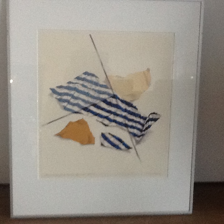 Loes Huis in 't Veld : Handgesigneerde zeefdruk ' Gescheurd papier '  verkocht voor € 50!