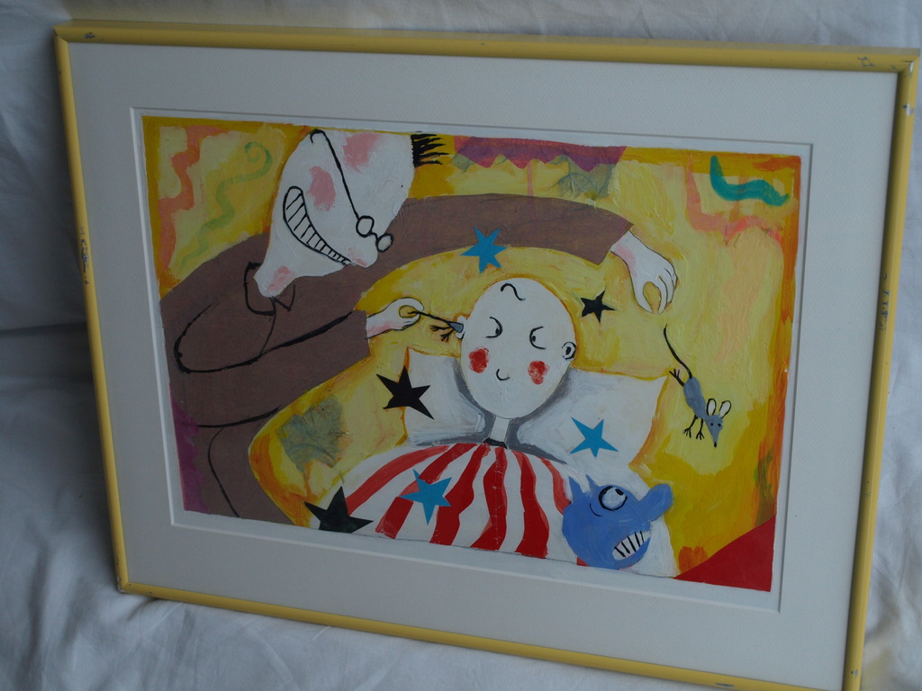 Daan Remmerts de Vries: Acryl en collage , Het leven is raar 12 –ingelijst -1997 kopen? Bied vanaf 75!