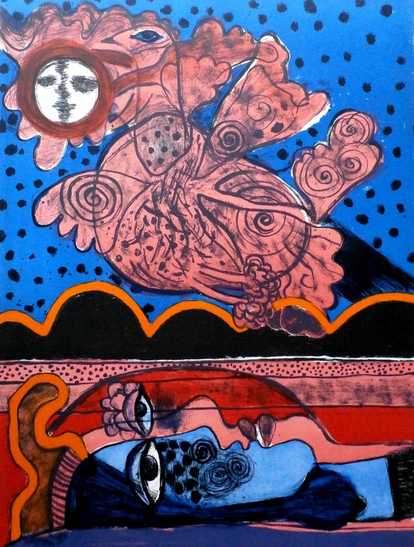 Corneille - Litho: L'oiseau ivre de liberté - 1974 verkocht voor € 350!