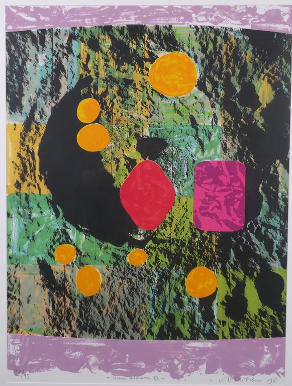 Jelis van Dolderen: Zeefdruk, Luna Colorata III - Ingelijst kopen? Bied vanaf 35!