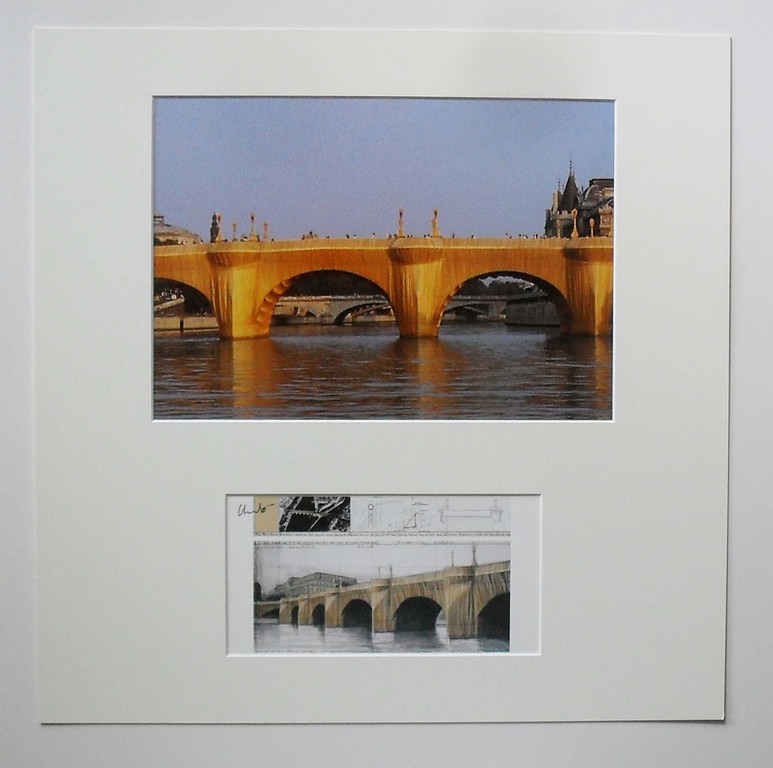 Christo - Collage Pont Neuf , Paris 1985 - handgesigneerd verkocht voor € 115!