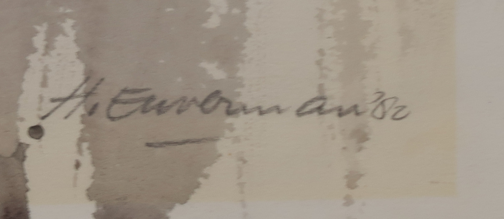 Hen Euverman: Aquarel, Z.T. Vaas met bloemen kopen? Bied vanaf 1!