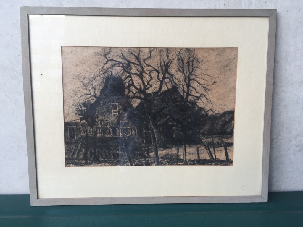 Johannes Karel Veerman: Houtskooltekening: Huizen in Santpoort kopen? Bied vanaf 1!