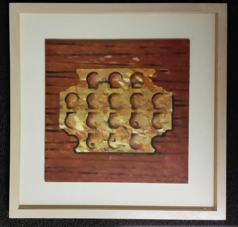 Hans Noordhoff, Acryl op karton, Compostion abstrait IV verkocht voor € 45!