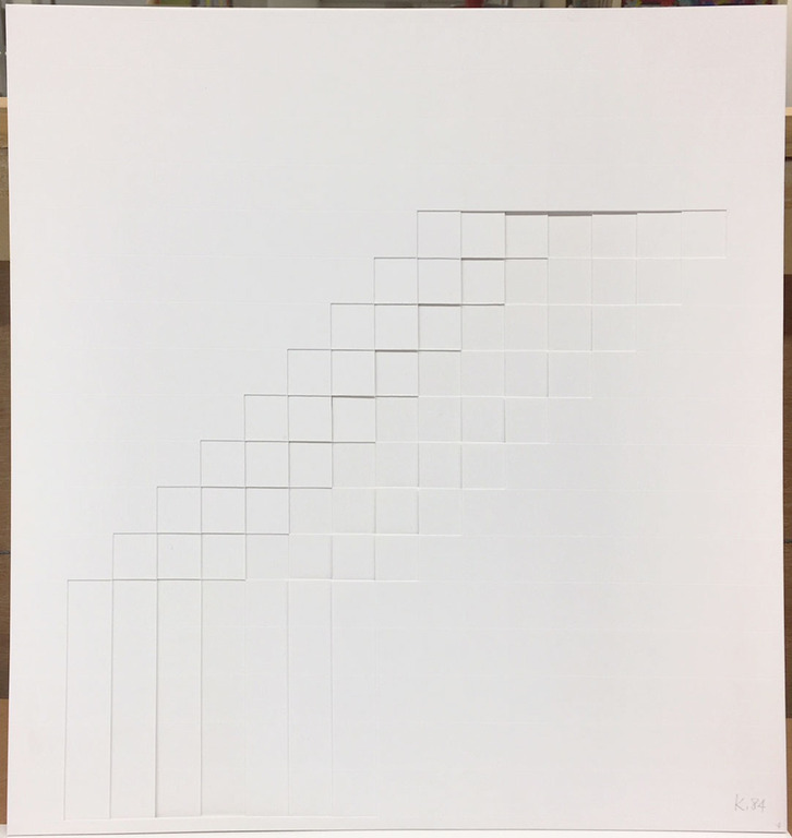 Willem Kloppers: Papier relief, Lineair raster II kopen? Bied vanaf 20!