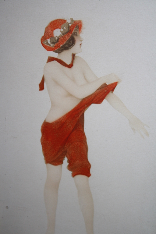 UITKLEDEN  - ART DECO PIN UP MEISJE van KIRCHNER verkocht voor € 55!