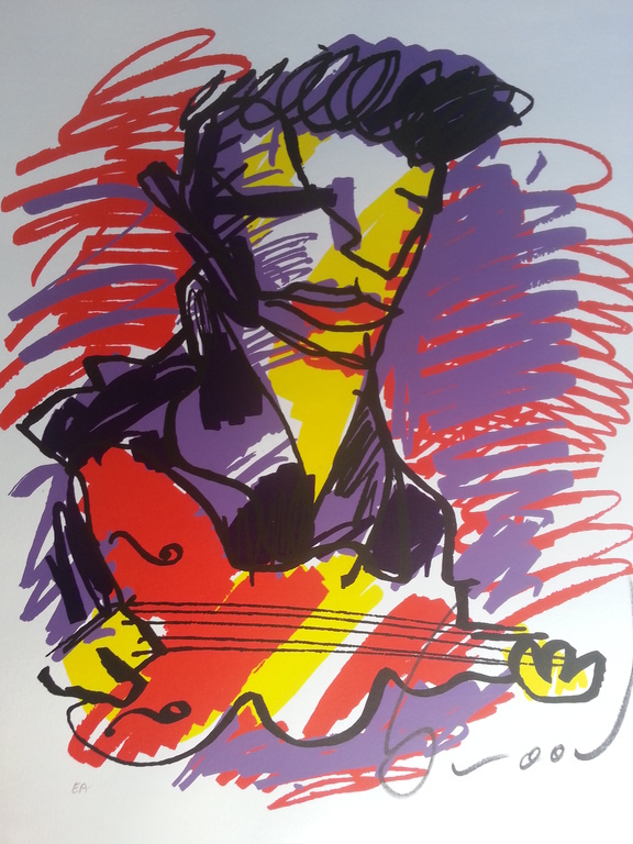 Herman Brood handgesigneerde zeefdruk "Elvis" verkocht voor € 150!