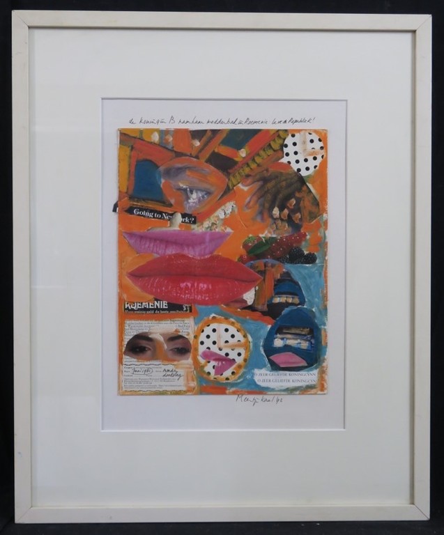 Meertje Kaal: Collage op karton, De koningin B nam haar ... - Ingelijst  kopen? Bied vanaf 1!