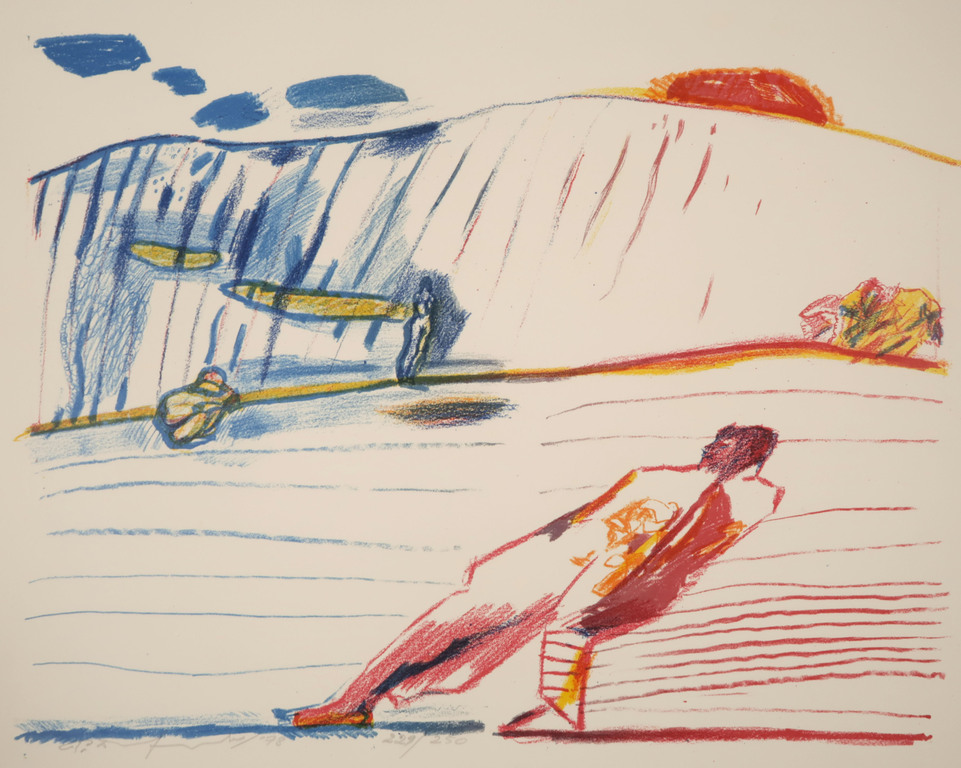 Pieter Defesche: Litho, Figuur in landschap kopen? Bied vanaf 20!