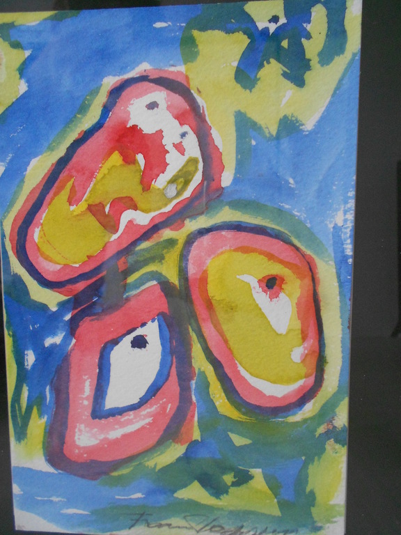 Finn Pedersen originele aquarel met lijst neo CoBrA verkocht voor € 80!