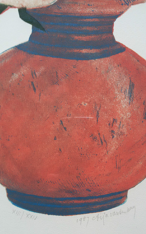 Arja van der Berg - Roos, aquatint ets (prachtig ingelijst) kopen? Bied vanaf 1!