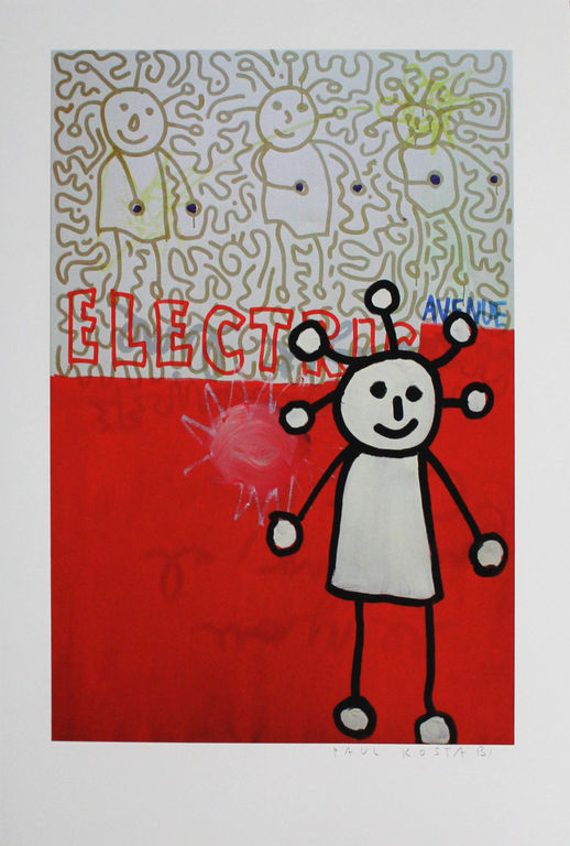 PAUL KOSTABI Giclée ELECTRIC AVENUE Handgesigneerd verkocht voor € 45!