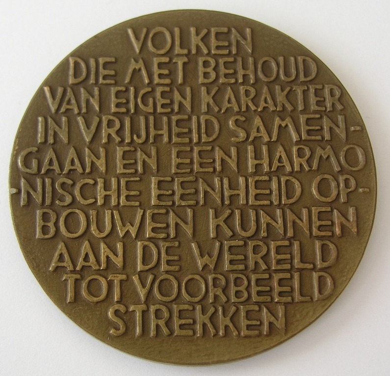 Pol Dom: Bronzen penning 1950, Reis van Prins Bernhard naar de West kopen? Bied vanaf 50!