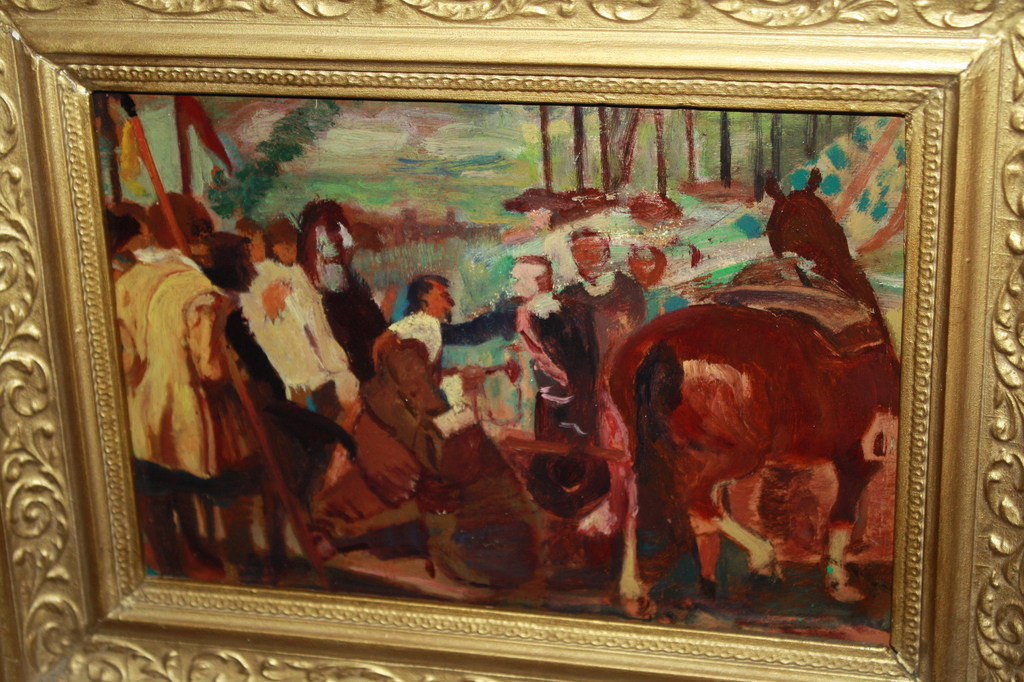 SOLDATEN MET PAARDEN  olieverf - GEEN RESERVE PR kopen? Bied vanaf 1!