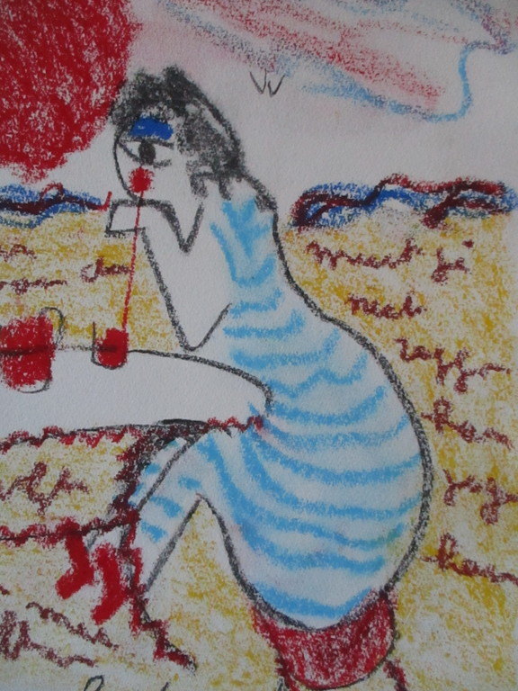 Anton Heyboer - crayon op molenpapier - Dames aan het strand. kopen? Bied vanaf 1!
