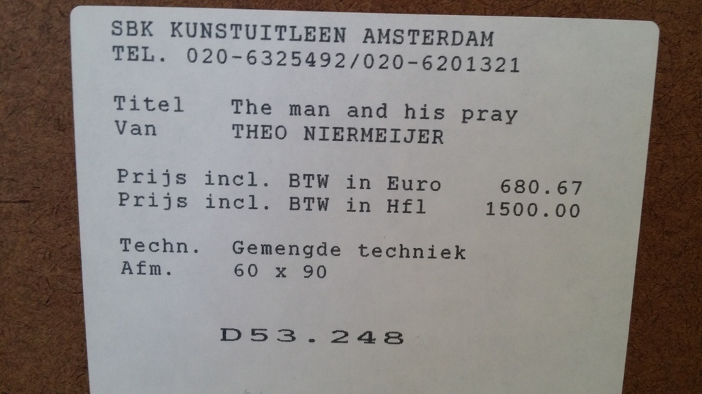 Theo Niermeijer: Gemengde techniek, The man and his prey kopen? Bied vanaf 40!