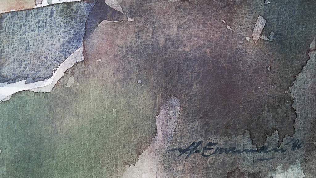 Hen Euverman - Mediterraans landschap, aquarel kopen? Bied vanaf 50!