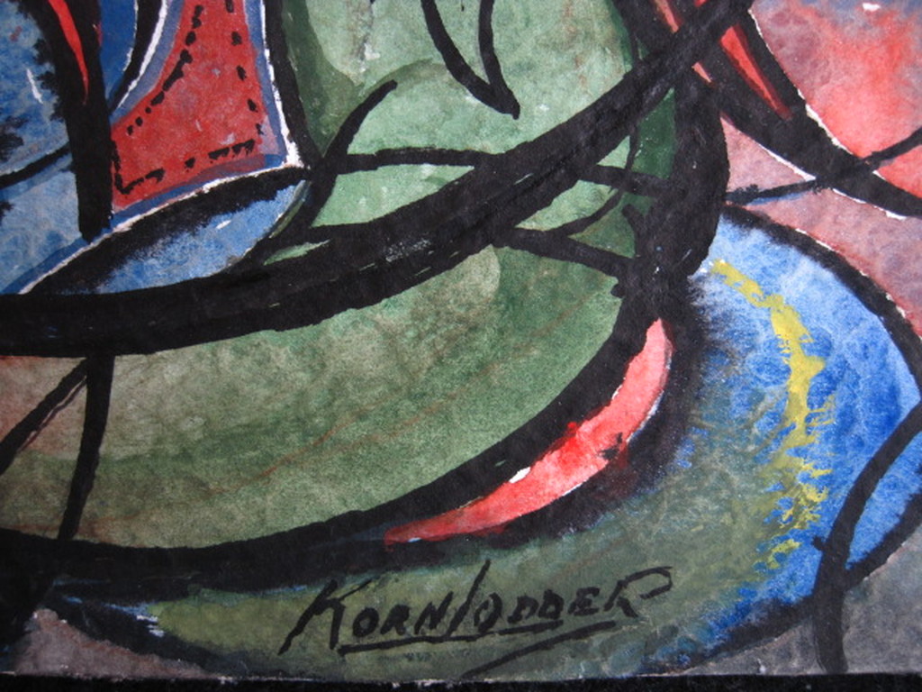 Kornelis Lodder 1892-1987 expressionistisch aquarel " Kain en Naama " gesigneerd kopen? Bied vanaf 1!