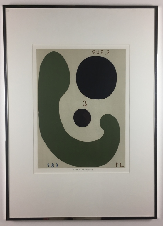 Reinier Lucassen, zeefdruk, 'Que 2 3', 1989 (INGELIJST) kopen? Bied vanaf 179!
