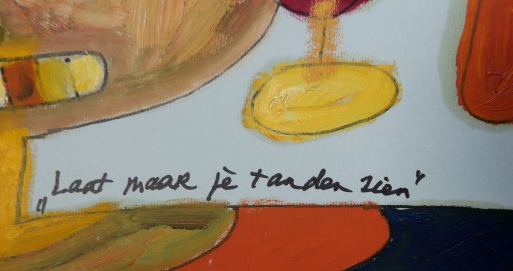 Lot met 5x olieverf en collage op karton van Meertje Kaal  kopen? Bied vanaf 1!