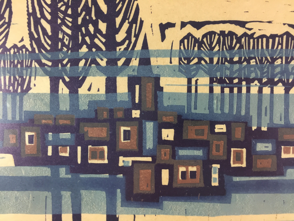 Akke Sins, linosnede, 'Winter', 1974 kopen? Bied vanaf 89!