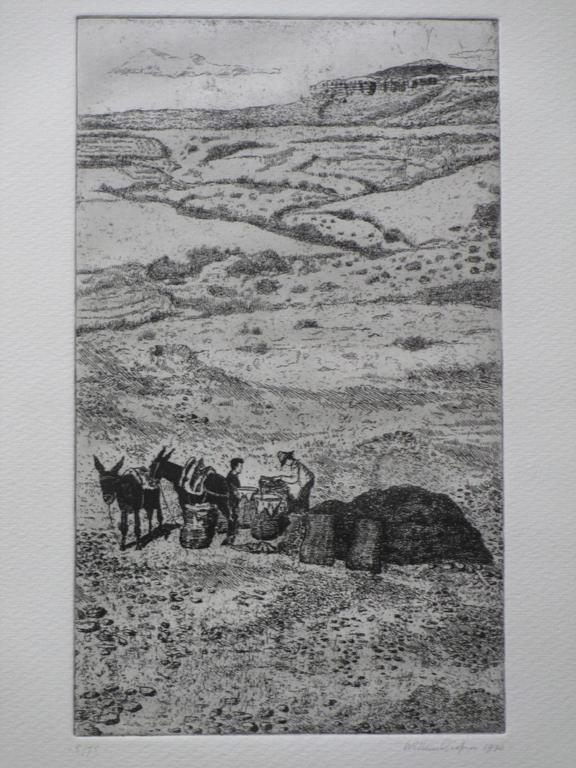 Willem Gispen, Ets, Spaans landschap verkocht voor € 50!