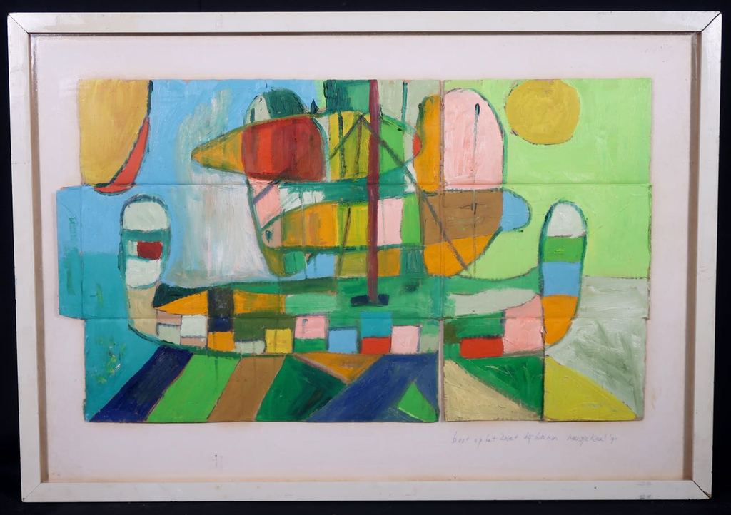 Meertje Kaal: Olieverf op karton, Boot op het Zwet bij Wormer - Ingelijst kopen? Bied vanaf 1!