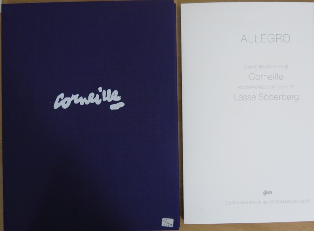 Corneille: Portfolio met 4 Zeefdrukken + gedicht van Lasse Soderberg, Allegro kopen? Bied vanaf 350!