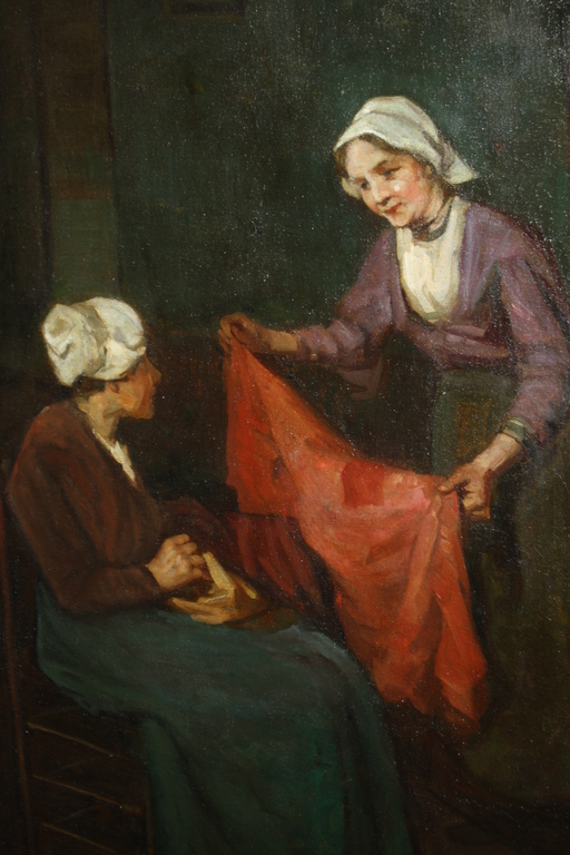 DAMES MET RODE DOEK - STERRE DE JONG  - LARENSE SCHOOL kopen? Bied vanaf 375!