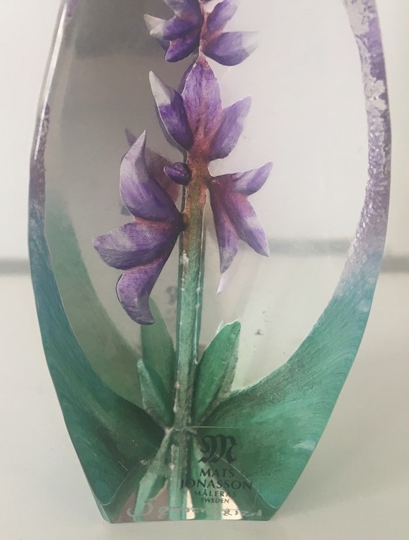 Mats Jonasson voor Maleras - kristallen presse papier blauwe Orchidee kopen? Bied vanaf 28!