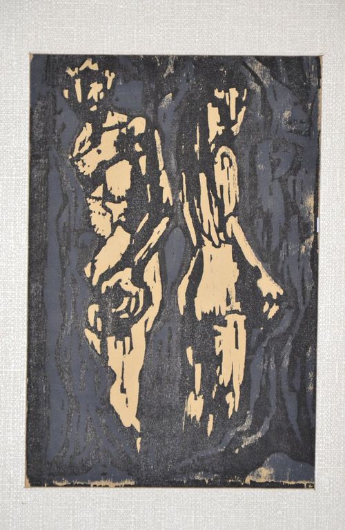 Fon Klement: Houtsnede. Adam en Eva verkocht voor € 80!