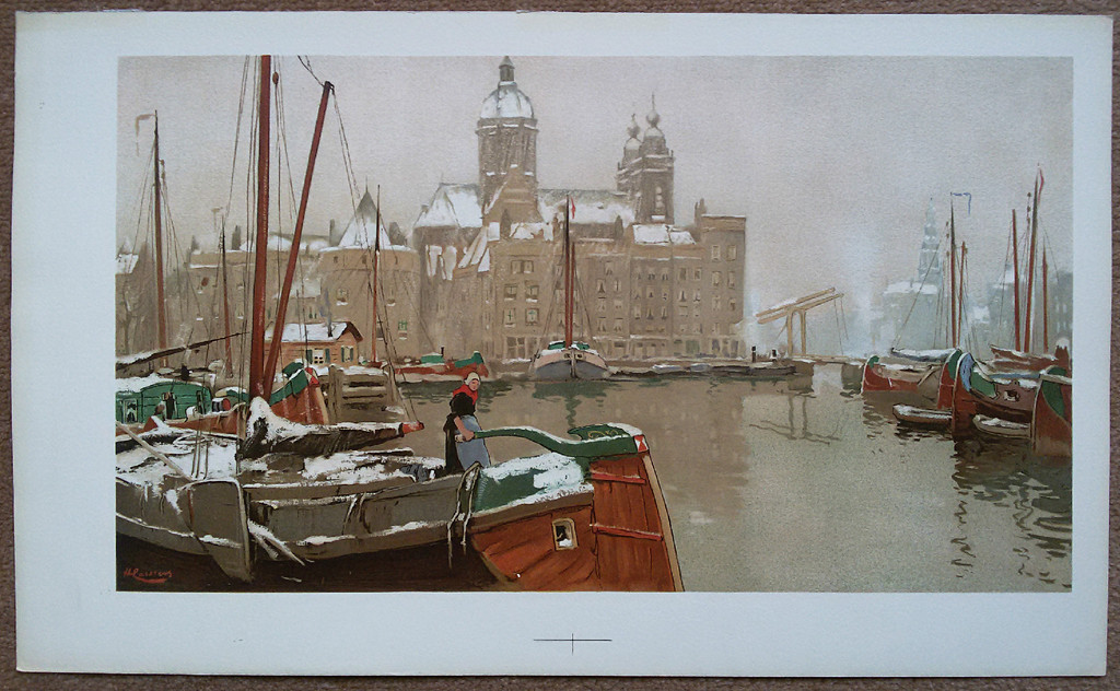 Henri Cassiers - Amsterdam in de winter, chromolithografie kopen? Bied vanaf 75!